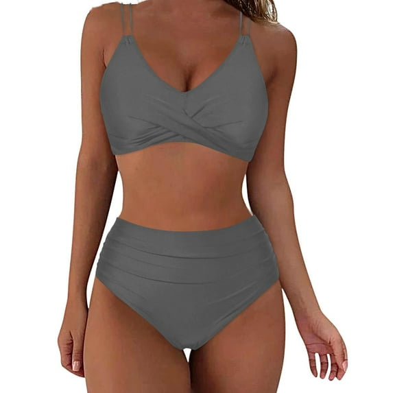 Nmnitkp Womens Swimsuits 2 Piece Bestselling Bikini Set U-Wire Cutout Swimsuit High Waisted Textured Swim Suits for Women 2026 Summer Beach Swim Bathing Suits