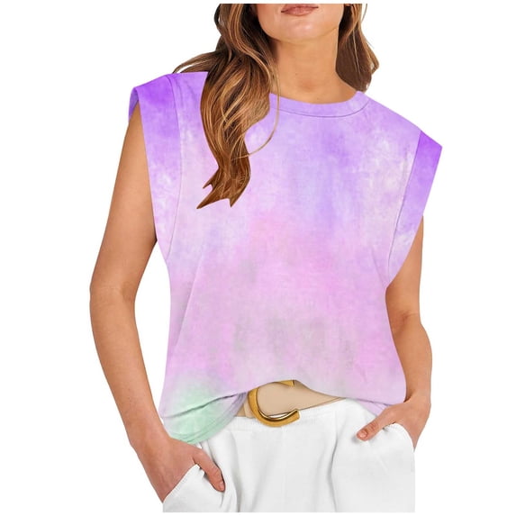 Nmnitkp Womens Tank Tops 2025 Tie Dye Loose Fit Sleeveless Tops for Women Casual Summer Cute Graphic Shirts Tunic Blouses