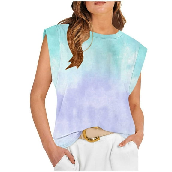 Nmnitkp Womens Tank Tops 2025 Tie Dye Loose Fit Sleeveless Tops for Women Casual Summer Cute Graphic Shirts Tunic Blouses