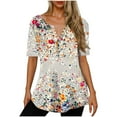 thumbnail image 1 of Nmnitkp Womens Tops Adorned With Lace Accents Paired With Short Sleeve Tops Perfect for Casual Tops for Women’s Everyday Chic Style Comfort Womens Blouses, 1 of 5