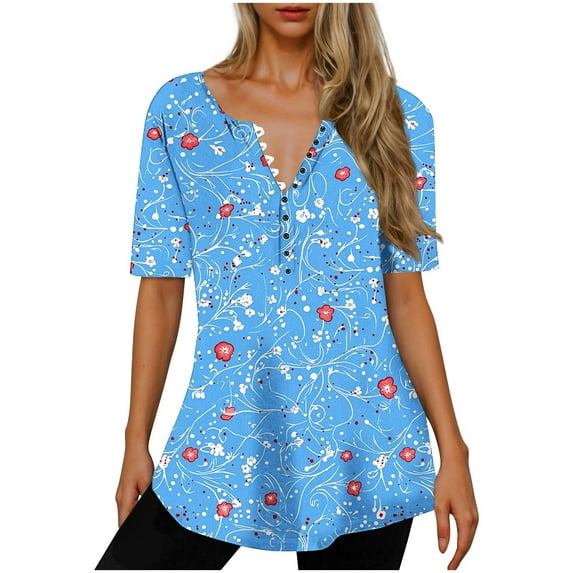 Nmnitkp Womens Tops Adorned With Lace Accents Paired With Short Sleeve Tops Perfect for Casual Tops for Women’s Everyday Chic Style Comfort Womens Blouses