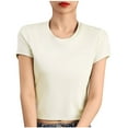 thumbnail image 1 of Nmnitkp Womens Tops Adorned With V Neck Element Paired With Short Sleeve Tops in Soft Cotton Fabric for Casual Tops for Women’s Everyday Comfort & Womens Blouses, 1 of 3