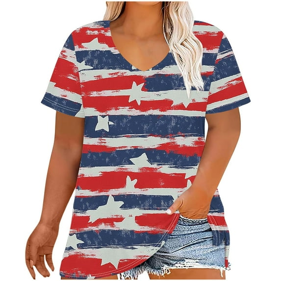 Nmnitkp Womens Tops Designed With Wide Stripes Matched With Short Sleeve Tops Using Comfort Material for Plus Size Tops for Women’s Everyday Outfits,Summer Tops for Women