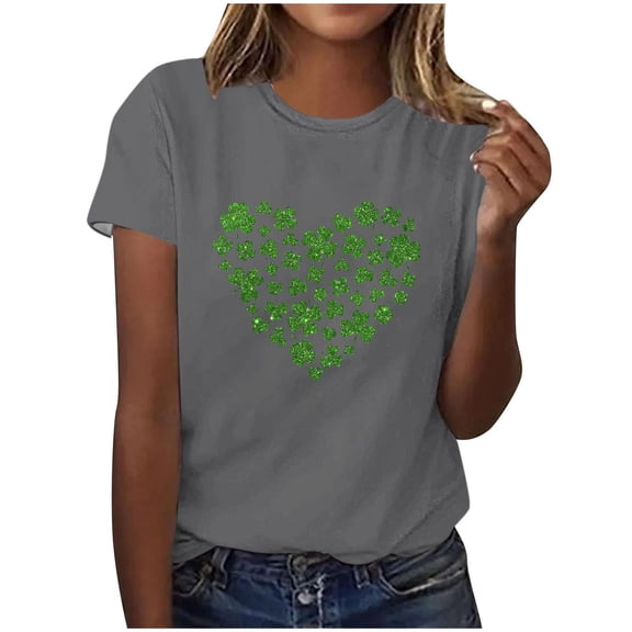 Nmnitkp Womens Tops High-Quality Fabric St Patricks Day Shirt Women - Funny Spring Tops for Women Shirts Lucky Shamrock T Shirt Casual Irish Short Sleeve Tops