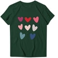 thumbnail image 1 of Nmnitkp Womens Tops New Type Blouses High Quality Fabric Womens Valentine's Day Graphic Tees Short Sleeve Heart Printed Shirts Blouse Tops, 1 of 4