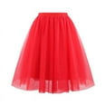 thumbnail image 1 of Nmnitkp Womens Tulle Skirt A Line Tulle Dress Tutu Skirts Knee Length Adult Layered Short Prom Party Midi Skirt Red,XL, 1 of 2