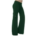 thumbnail image 1 of Nmnitkp Womens Tummy Control Pants Flare Leggings with Cargo Pants with Pockets Butt Lifting High Waist Tummy Control Trousers Gym Workout Bootcut XS-XXXL, 1 of 9