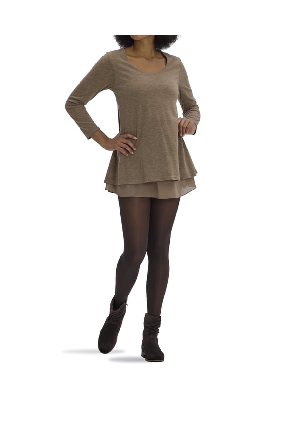 Women's Super Opaque Control Top Tights, Espresso, XX-Large