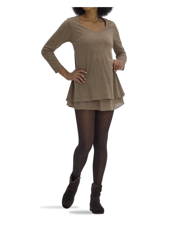 Women's Super Opaque Control Top Tights, Espresso, XX-Large