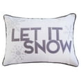 thumbnail image 1 of Nneka White Velvet Lumbar Pillow 14x20" "Let It Snow" Cushion Included Insert, 1 of 5