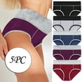 thumbnail image 1 of Nnhblu 5PC Women Solid Color Patchwork Briefs Panties Underwear Bikini Underpants Womens Underwear Birthday Present Multicolor, 1 of 9