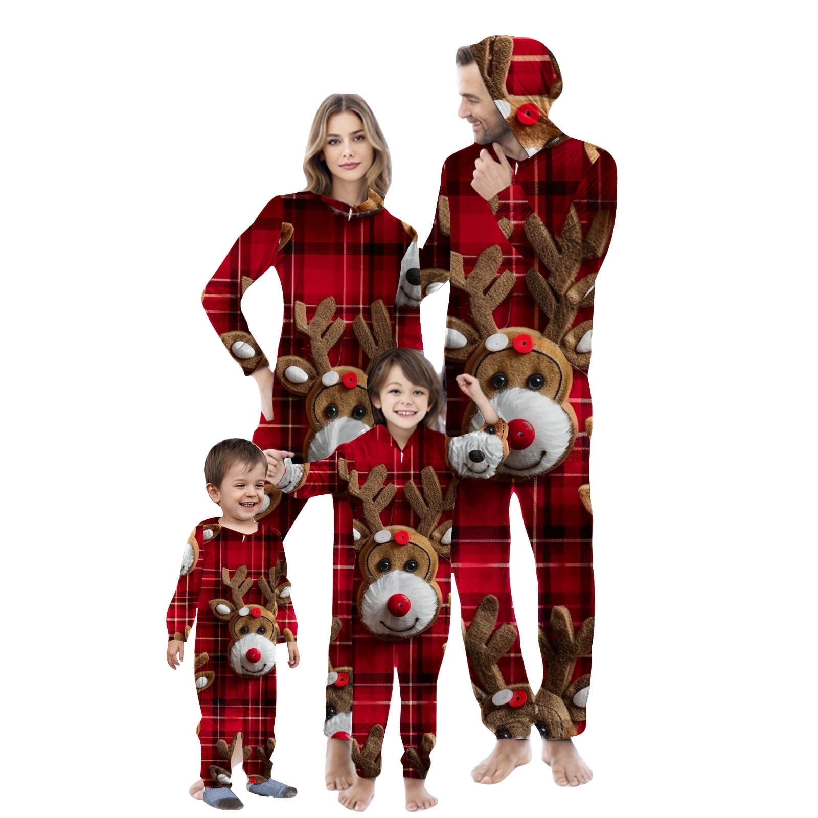 SwiftWear Christmas Family Pajamas Matching Set Xmas Holiday Zip Up One ...