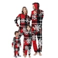 thumbnail image 1 of Nnhblu Christmas Family Pajamas Matching Set Xmas Holiday Zip Up One Piece PJs Snowflake Plaid Print Hooded Sleepwear, 1 of 6