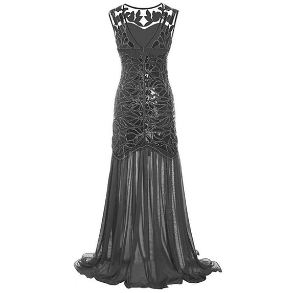 Nnhblu Cocktail Dresses for Women Evening Party Summer Prom Dress Sleeveless Silver - L