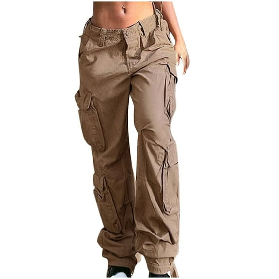 Nnhblu Fashion Baggy Cargo Pants Low Rise Jeans Boyfriend Jeans Khaki Denim Trousers