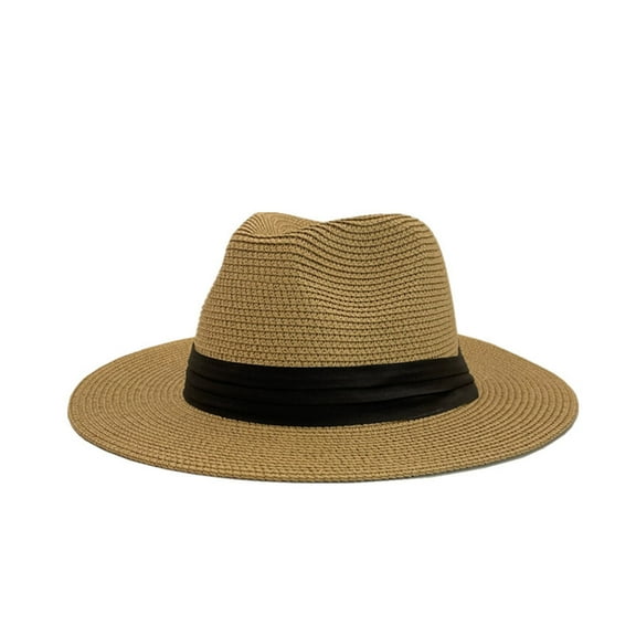 Nnhblu Hats for Women Sales Clearance Beach Hats for Women Unisex Wide Straw-Hat Straw Sunshade Fashion Hat Leisure Beach Sun Hat Khaki