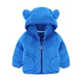 thumbnail image 1 of Nnhblu Kids Winter Coats Dark Blue Girls Jacket Long Sleeve Hoodies Zip up Keep Warm Outerwear,4-5 Years, 1 of 5