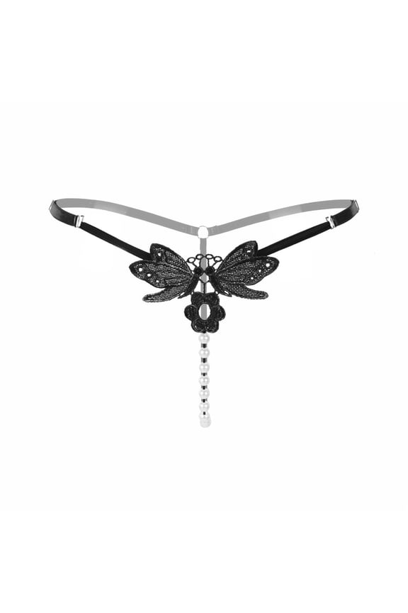 Lady Embroidery G-string V-string Panties Size Underwear Underwear Women Mother's Day Gifts Black