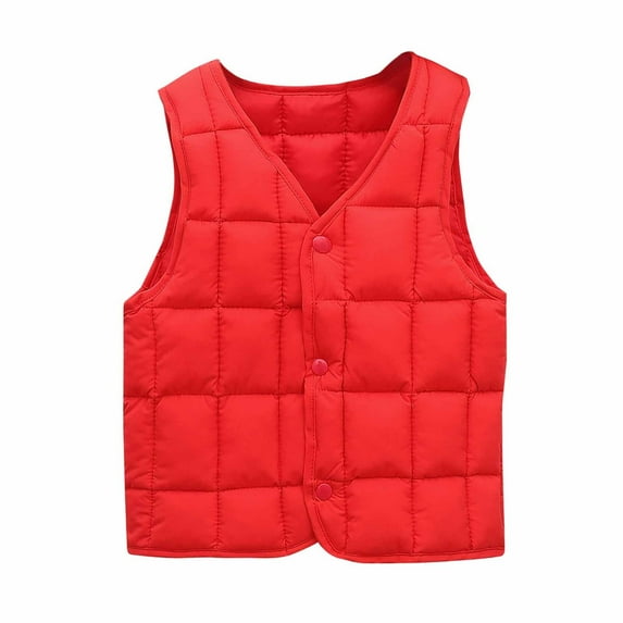 Nnhblu Long Coat Red Toddler Girl Jacket Sleeveless Vest Button Outerwear,2-3 Years