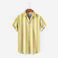 thumbnail image 1 of Nnhblu Men Polyester Short Sleeve Turndown collar Hawaii Shirts For Men Yellow S, 1 of 5