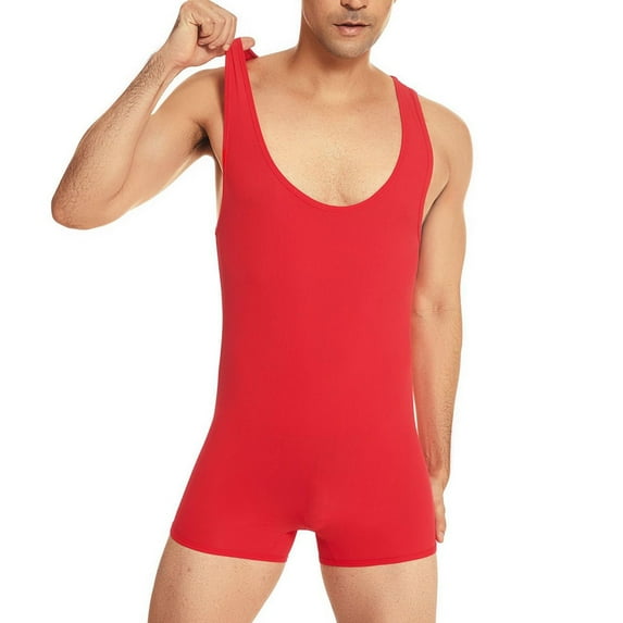 Nnhblu Men's One-piece Underwear Slimming and Waist One-piece Sling Sports Wrestling Pants Gymnastics Swimsuit Underwear Underwear Mens Underwear Briefs Red s Mens Swim Briefs - S