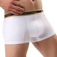 thumbnail image 1 of Nnhblu Men's Solid Underwear Knickers Boxer Briefs Shorts Bulge Pouch Underpants Boxers for Men Mens Boxer Briefs White - M, 1 of 9