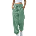 thumbnail image 1 of Nnhblu Mint Green Womens Casual Cinch Bottom Sweatpants Pockets Drawstring High Waist Baggy Gym Athletic Jogger Pants Trousers the Holiday Shop, 1 of 6