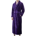 thumbnail image 1 of Nnhblu Purple Mens Robe Fleece Flannel Big and Tall - Winter Warm Long Fleece Spa Bath Robe with Pockets - Bathrobe Gift for Men, 1 of 3
