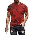 thumbnail image 1 of Nnhblu Short Sleeve Shirts for Men Crew Neck Summer Tops Short Sleeve Quick Dry Fashion Tie-dye T-Shirts, Red-M, 1 of 6