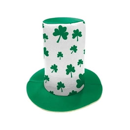 Paddys Day Top Hat Adult Green Shamrock Motif Paddys Day Top Hat Adult Green Shamrock Motif