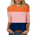 thumbnail image 1 of Nnhblu Women Blouses Summer Autumn Round Neck Long Sleeve Printed Going Out Tops for Women Pink XXL, 1 of 5