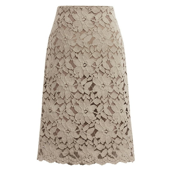Nnhblu Women Lace Skirt A-Line Hollow Out Fitness SKirt Knee Length Plus SIze Skirt Mini Skirt Leather Skirt Multi-color