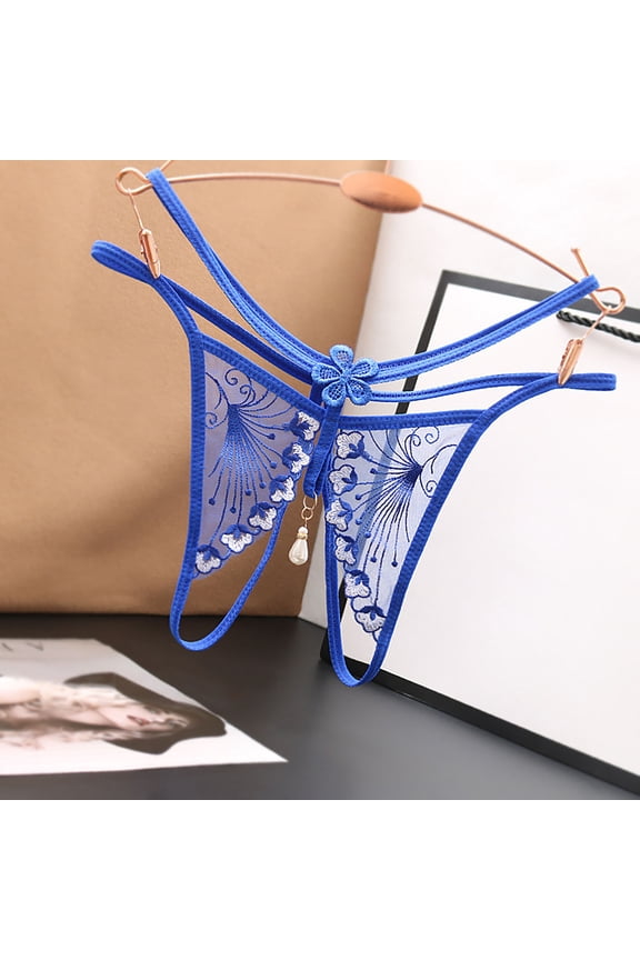 Women Sexy Lace Underwear Lingerie Thongs Panties Ladies Underwear Underpants Sales Clearance Thongs for Women Pack Birthday Present Blue
