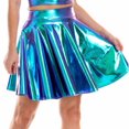 thumbnail image 1 of Nnhblu Women's Basic Versatile Stretchy Flared Casual Solid Color Party Mini Skater Skirt Skirts for Women Skirts for Women Trendy Blue, 1 of 4
