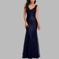 thumbnail image 1 of Nnhblu Women's Sequins Slim Fit Fishtail Dress Evening Dress Dress Wedding Guest Dresses for Women Formal Dresses for Women Navy, 1 of 3