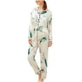 thumbnail image 1 of Nnhblu Womens Fashion Print Home Wear Two-Piece Suit Long Sleeve Pants Pajama Set Womens Pajama Sets Pajamas for Women White - XL, 1 of 3