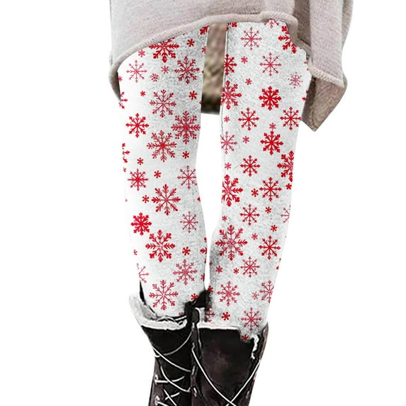 Yufatyle Womens High Waisted Exercise Yoga Pants Workout Leggings for Women Cute Christmas Holiday Print Running Tights, Red S
