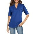 thumbnail image 1 of Nnhblu Womens Shirts and Blouses Long Sleeve Ladies Tops and Blouses Crew Neck Blue, 1 of 7