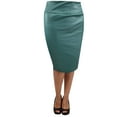 thumbnail image 1 of Nnhblu Womens Skirt Fashion Leather Skirt Solid Color Elegant Knee Length Skirt Mini Skirt Leather Skirt Blue, 1 of 4