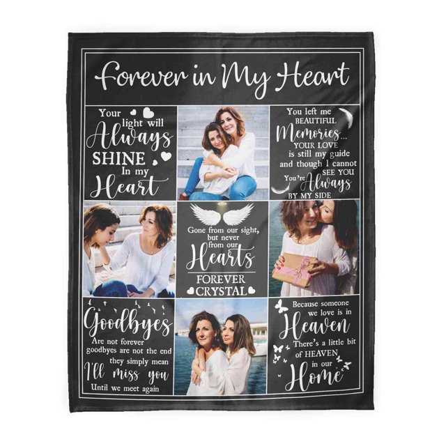 Nnhcraft Personalized Memorial Blanket, Custom Photo Blanket, Memorial