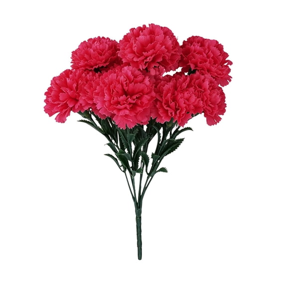 Nnndbs 1 Stem 7 Heads Artificial Carnation Flower, Faux Spiky Leaf Carnation for Mother‘s Day Wedding Centerpiece, Silk Carnation for Vase Table Home Decor