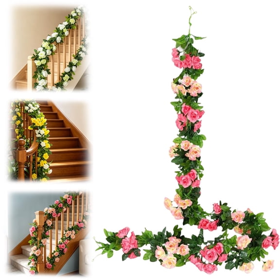 Nnndbs 1 Strand 5.9ft Multi-Head Artificial Silk Vine Garland Hanging Flowers for Wedding Arch Garden Wall Home Christmas Decor