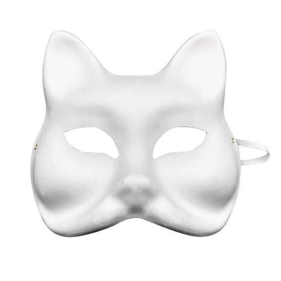 Nnndbs 10Pcs White Fox Mask DIY Craft Kit, Blank Paper Animal Masks for Kids Adults Hand Painted, Masquerade Halloween Party Cosplay Costume Supplies`