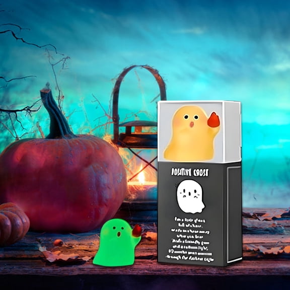 Nnndbs 1PC Glow in The Dark Ghost Statue,Colorful Mini Luminous Ghost Ornament,Resin Halloween Decor for Desktop Shelf Party Favor Gift