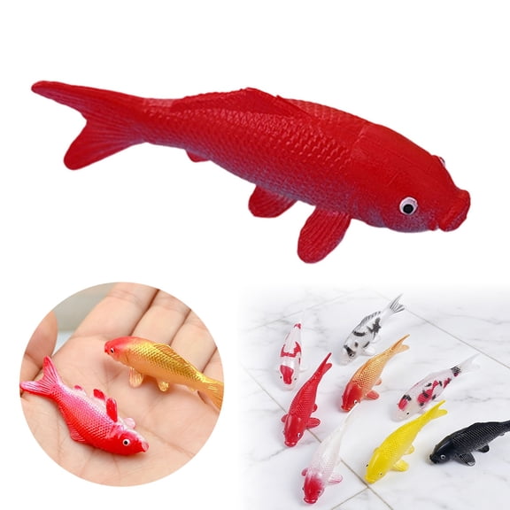 Nnndbs 1PC Lifelike Resin Koi Fish, Miniature Artificial Goldfish Figurine, Small Fish Tank Ornament for Aquarium Pond Fairy Garden Home Decor