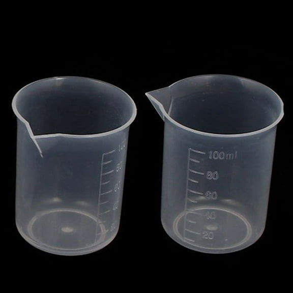 Nnndbs 2 Pack 100ml Measuring Cup, Clear Graduated Beaker with Pour Spout for Lab Kitchen, Reusable Liquid Measuring Jug for Resin Epoxy Cooking