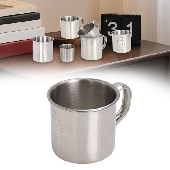 Nnndbs 304 Stainless Steel Measuring Cup with Graduated Markings, Small 6.6x6.6cm Metal Liquid Measuring Cup, Rustproof Accurate Kitchen Tool for Baking Cooking Coffee Tea