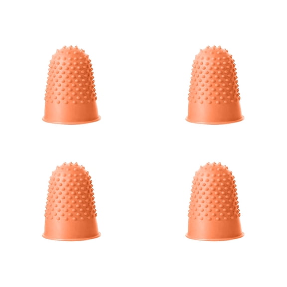 Nnndbs 4 Pack Rubber Finger Tips Pads, Reusable Fingertip Grips for Money Counting Paper Sorting Writing, Thick Protector Finger Cots for Office Banking Craft