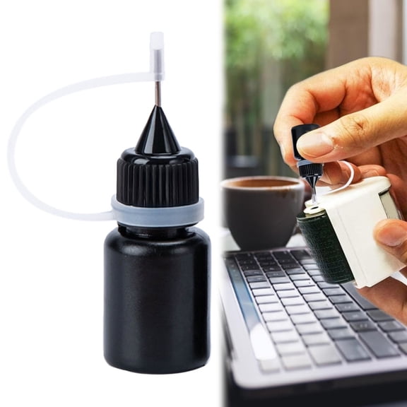 Nnndbs 5ml Black Stamp Ink Refill Oil-Based Stamp Pad Ink Refill Fast Drying Ink for Roller Stamp Reinkers for Office Document Waterproof Private Stamping DIY Printer Tax Data