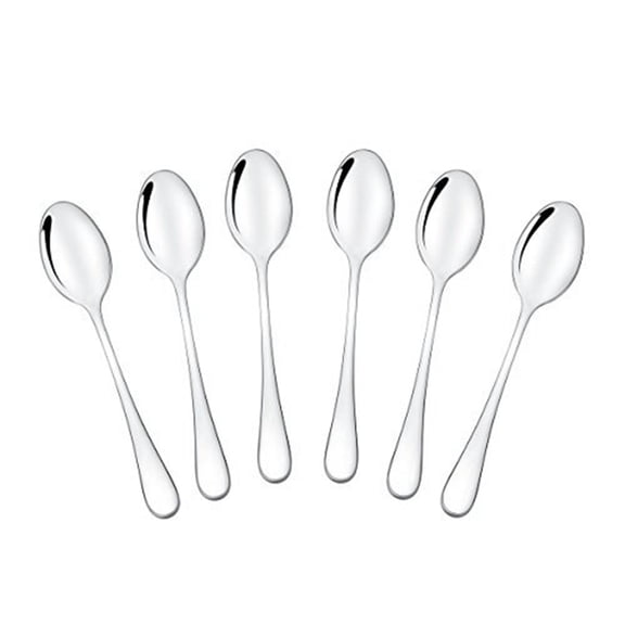 Nnndbs 6 Piece Stainless Steel Tea Spoon Set, 18/10 Mirror Polished Small Teaspoon for Coffee Dessert, Dishwasher Safe Silverware Spoons
